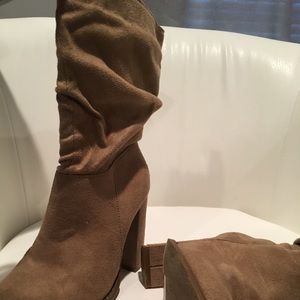 High heeled boots, brown, size 7, Charelette Russe